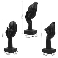 Load image into Gallery viewer, 3 Pcs Thinking Resin Display - Black