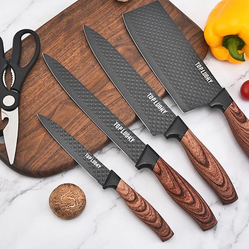 6-Piece Super Sharp Knife Set with Universal Knife Block