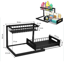 Load image into Gallery viewer, STORFEX 2 Pack Under Sink Organizer - Black