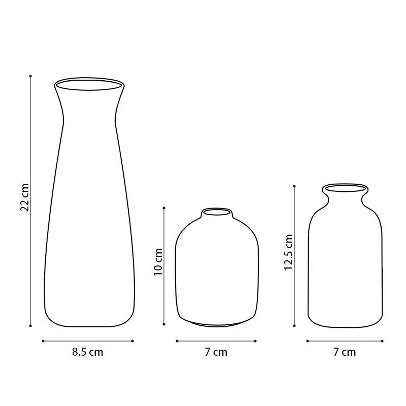 GREENYHAVEN Distressed Ceramic Vase - Black (Set of 3)