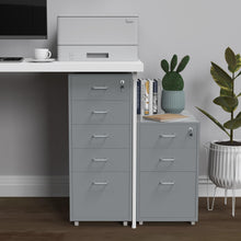 Load image into Gallery viewer, Gorilla Office - Mobile Metal 5 Drawer Cabinet - Grey