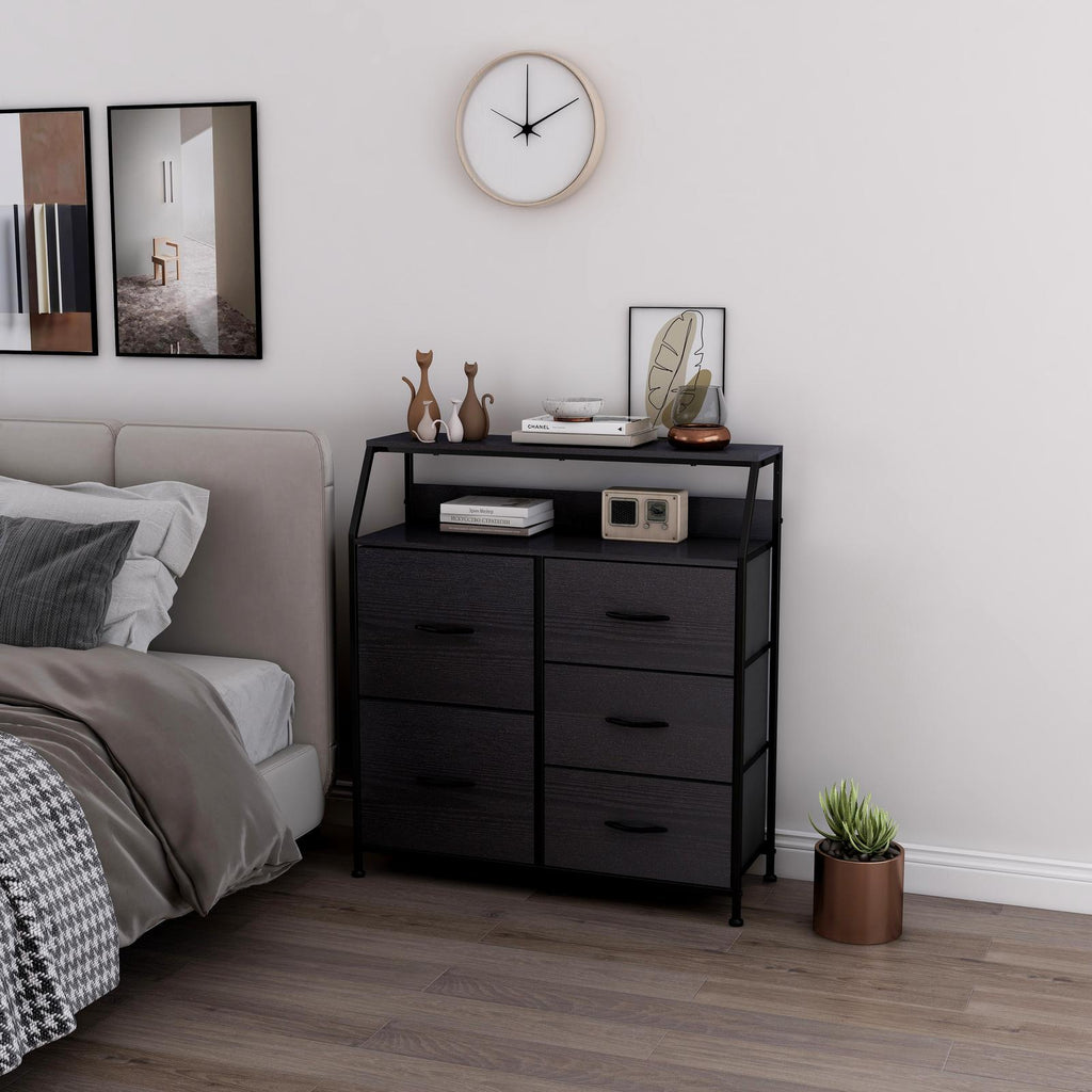 Ovela 5 Large Drawer Storage Chest - Nordic Black