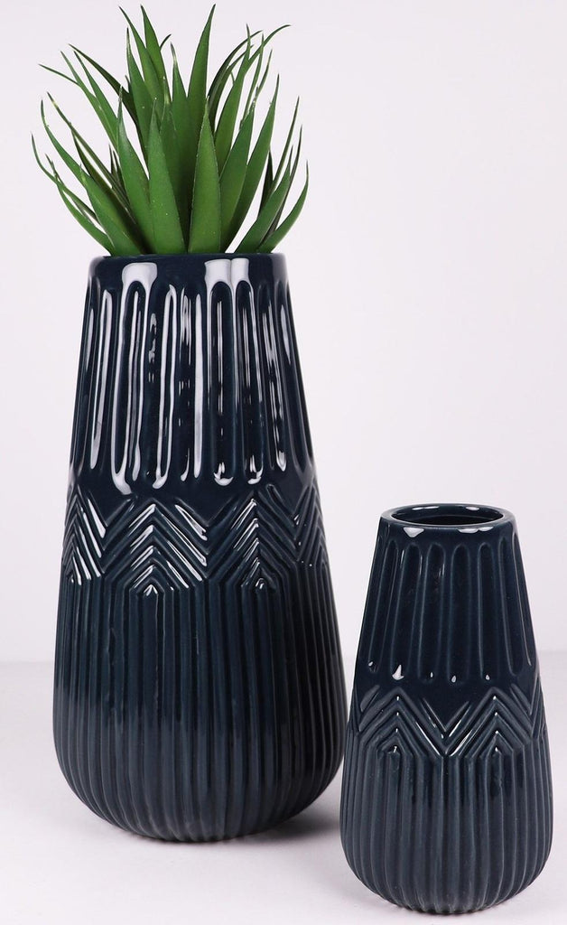 Urban Products: Zari Vase - Navy (Small - 14cm)