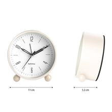 Load image into Gallery viewer, Non-Ticking Clock with Night Light - White