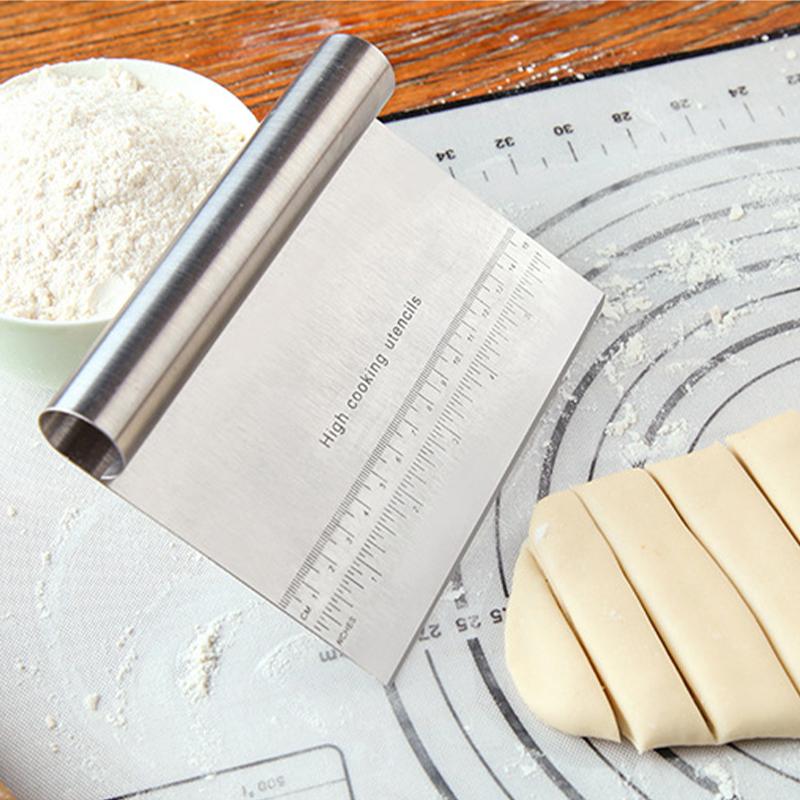 OZZYCOOK 2-Pack Dough Scraper & Cutter - Stainless Steel