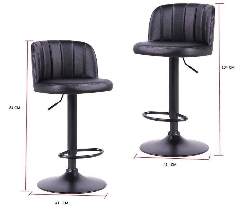 Fraser Country Adjustable Finest Black PU Curved Bar Stool (2/Pack)