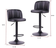 Load image into Gallery viewer, Fraser Country Adjustable Finest Black PU Curved Bar Stool (2/Pack)