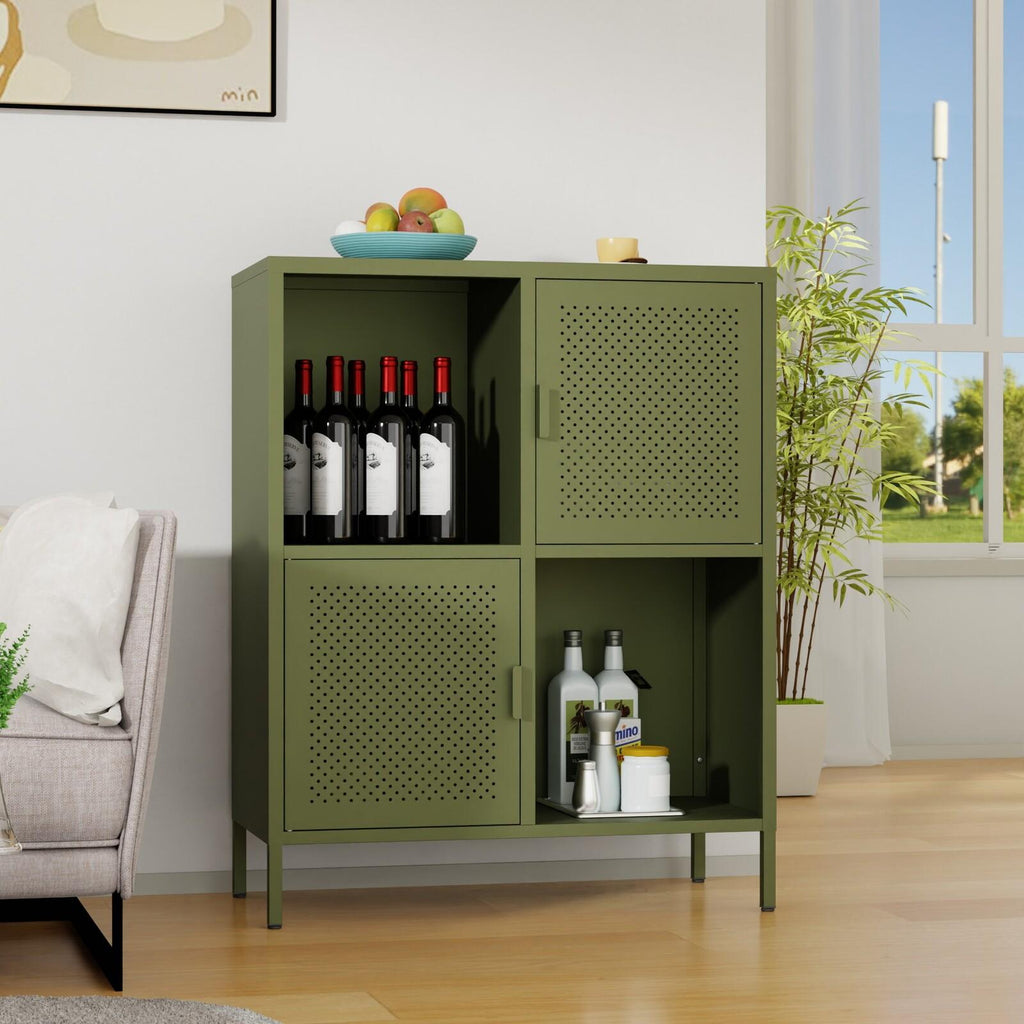 Fraser Country Milan Metal Cabinet - Olive Green
