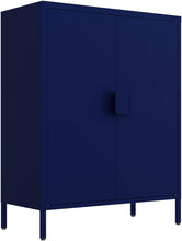 Load image into Gallery viewer, Fraser Country: Milan Metal Storage Cabinet 2 Swing Doors - Navy Blue