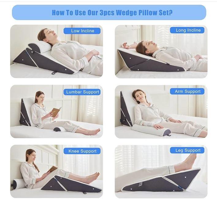 Fraser Country Memory Foam Premium Wedge Pillows (for Legs or Backrest)