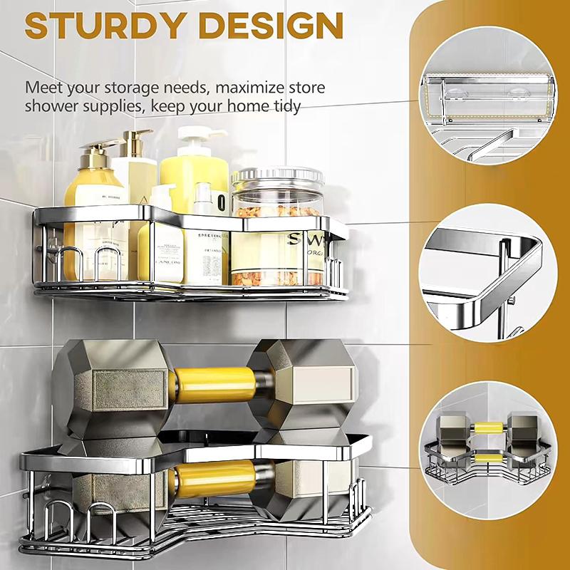 STORFEX 3-Pack Corner Shower Caddy Organizer Shelves Storage Rack