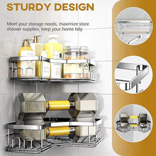 Load image into Gallery viewer, STORFEX 3-Pack Corner Shower Caddy Organizer Shelves Storage Rack