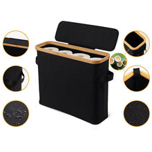 Load image into Gallery viewer, STORFEX Toilet Paper Storage Basket with Lid - Black
