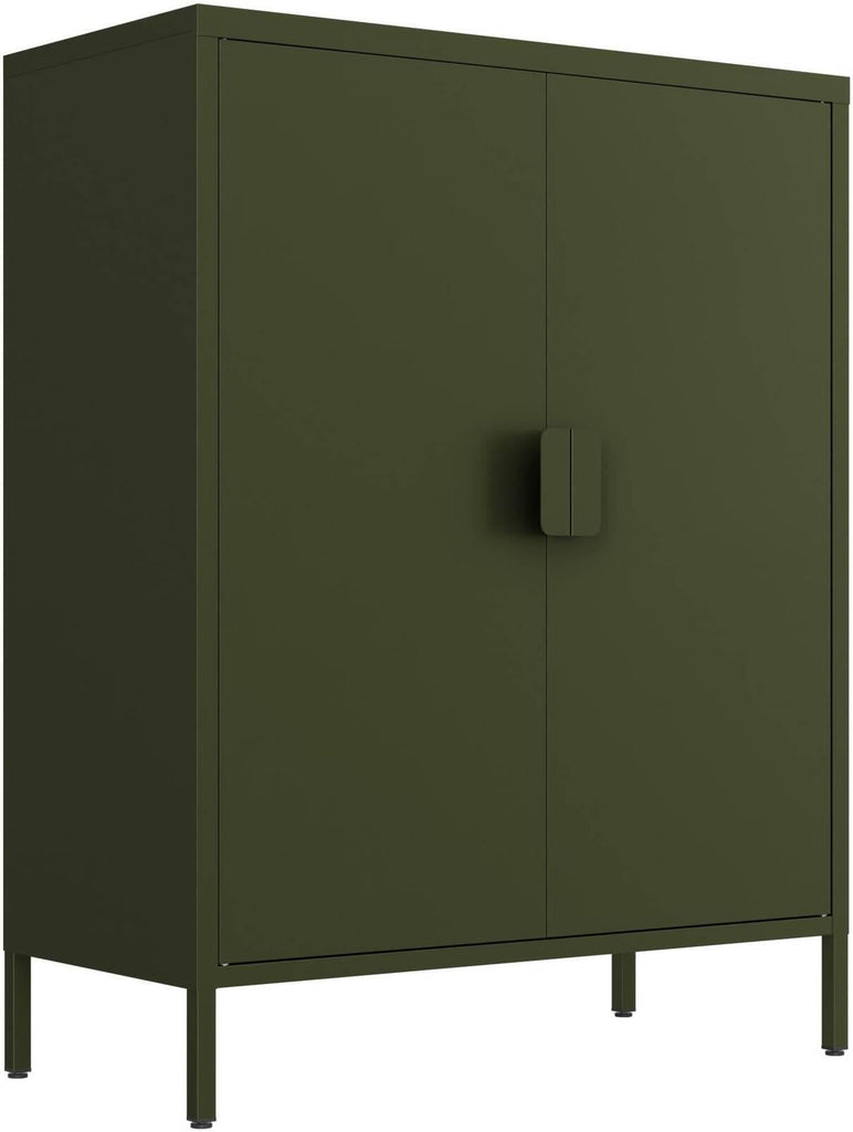 Fraser Country: Milan Metal Storage Cabinet 2 Swing Doors - Olive Green