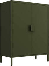 Load image into Gallery viewer, Fraser Country: Milan Metal Storage Cabinet 2 Swing Doors - Olive Green