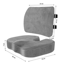 Load image into Gallery viewer, COMFEYA Memory Foam Seat Cushion and Lumbar Support Pillow - Gray