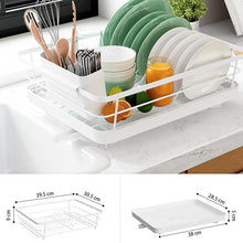 Load image into Gallery viewer, STORFEX Metal Kitchen Drying Rack with Cutlery Holder - White