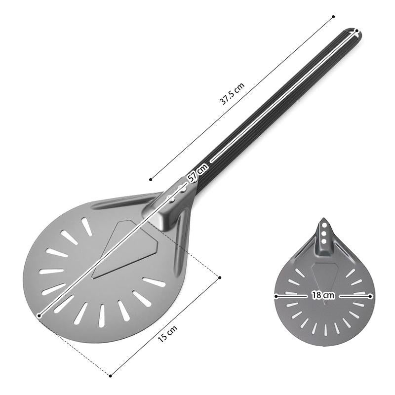 OZZYCOOK Round Aluminum Perforated Pizza Paddle