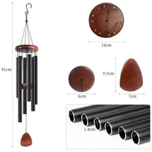 Load image into Gallery viewer, GREENHAVEN 37&quot; Large Aluminium Wind Chime - Black