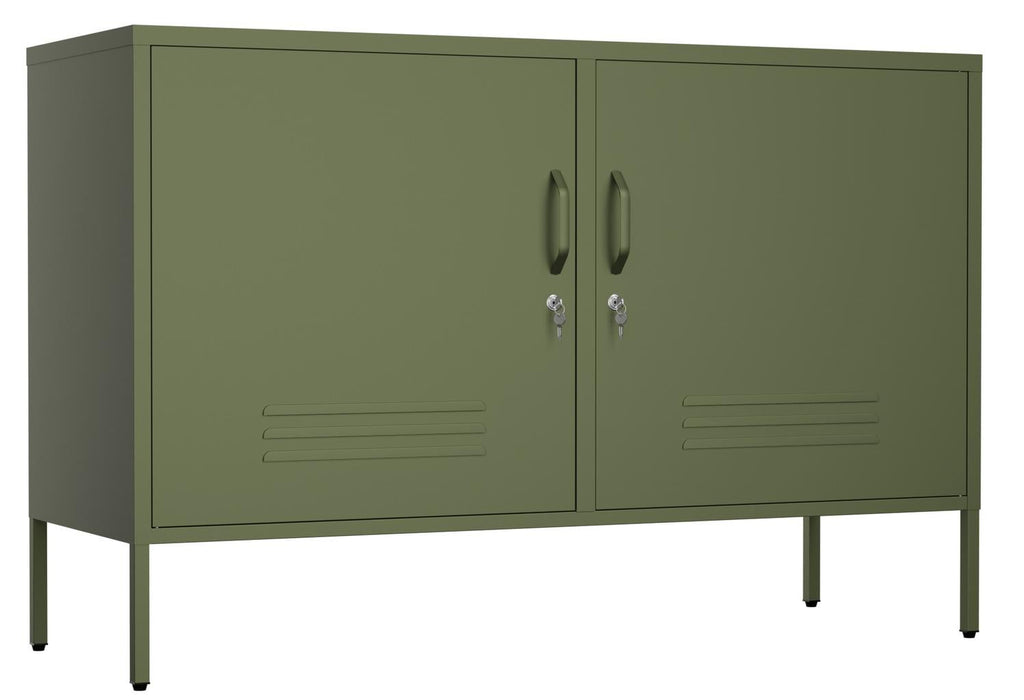 Fraser Country Milan Metal Storage Locker & TV Cabinet - Olive Green