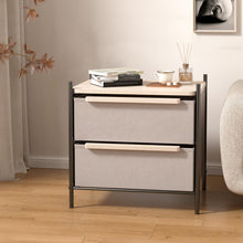 Load image into Gallery viewer, Fraser Country 2 Drawer Byra Nightstand - Light Grey &amp; Black