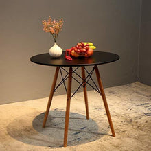 Load image into Gallery viewer, Fraser Country: Elegant Round Dining Table with Beech Wooden Legs - Black