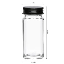 Load image into Gallery viewer, STORFEX 24-Pack 120ml Glass Spice Jars with Labels - Black