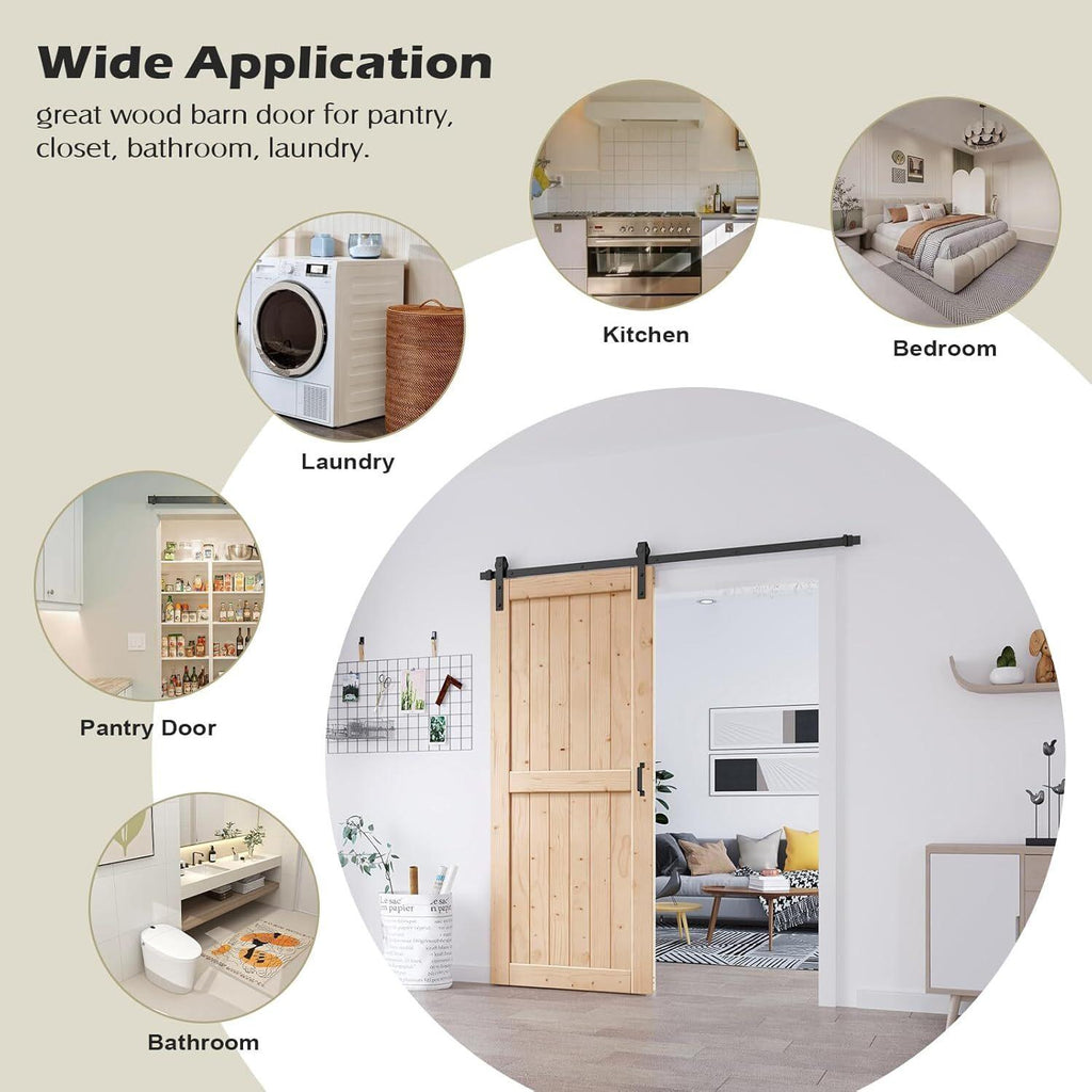 Fraser Country Wood Barn Door with Installation Hardware Kit