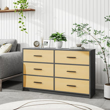 Load image into Gallery viewer, Fraser Country Lada Home 6 Drawer Storage Dresser - Black &amp; Oak