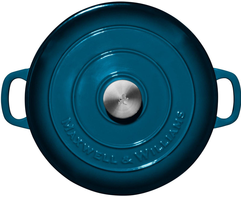 Maxwell & Williams: Cast Iron Round Casserole Dish - Midnight Blue (28cm/6.2L)