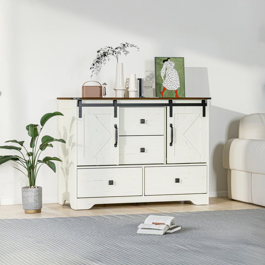 Fraser Country - Farmhouse Wide 4 Drawer Dresser