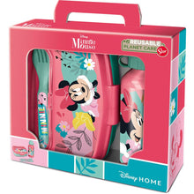 Load image into Gallery viewer, Disney: Minnie Lunchbox with Cutlery + Aluminium Bottle Set (400ml)