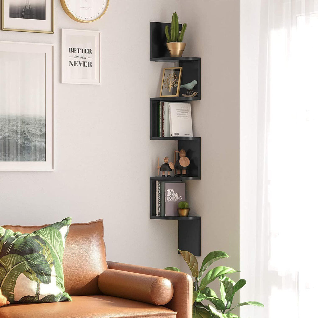 Vasagle Floating Corner Shelf - 5-Tier (Black)