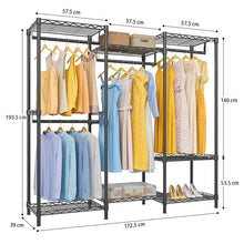 Load image into Gallery viewer, STORFEX Adjustable Heavy Duty Metal Clothing Rack - Black