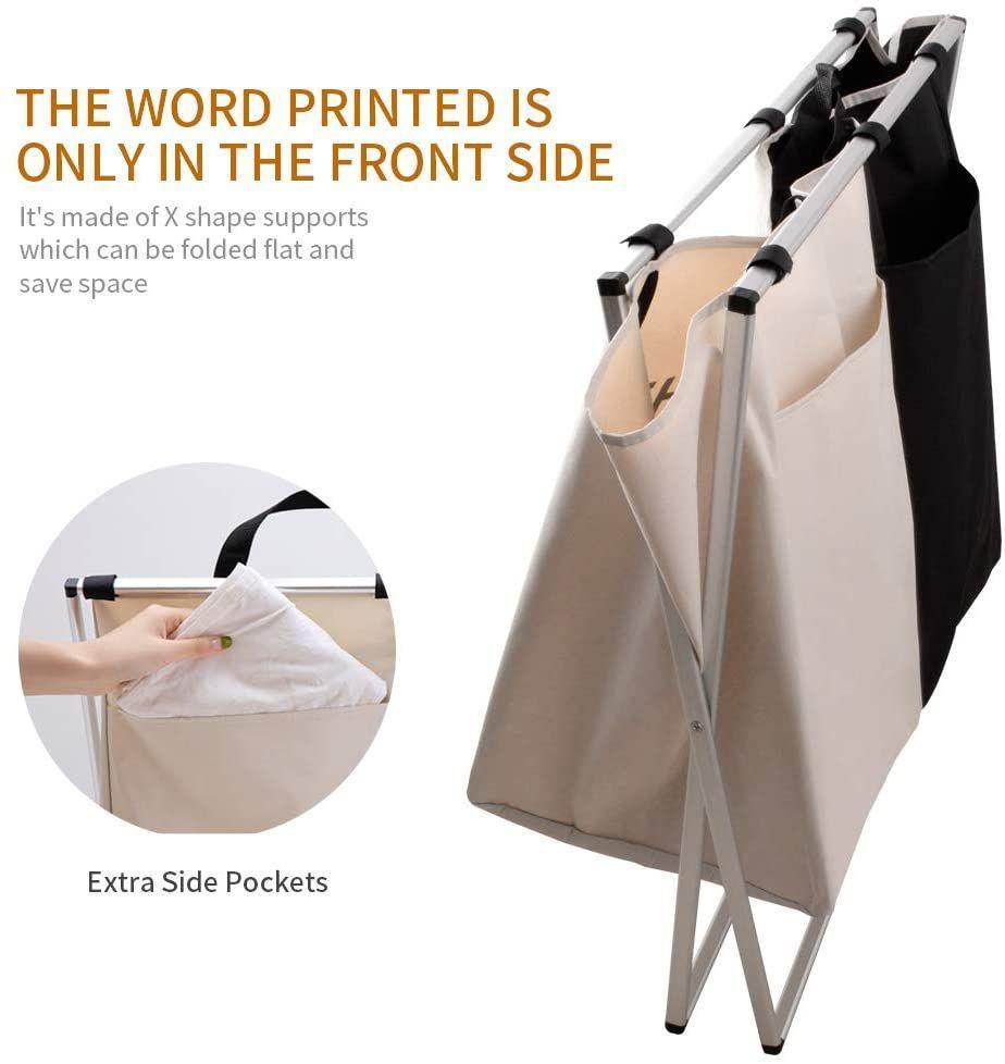 Double Folding Fabric Laundry Basket