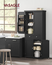 Load image into Gallery viewer, VASAGLE Freestanding Pantry Cabinet - Black