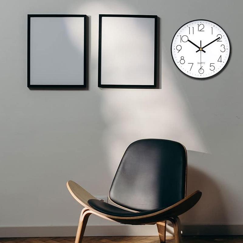 Battery Powered No-Tick Wall Clock - Black