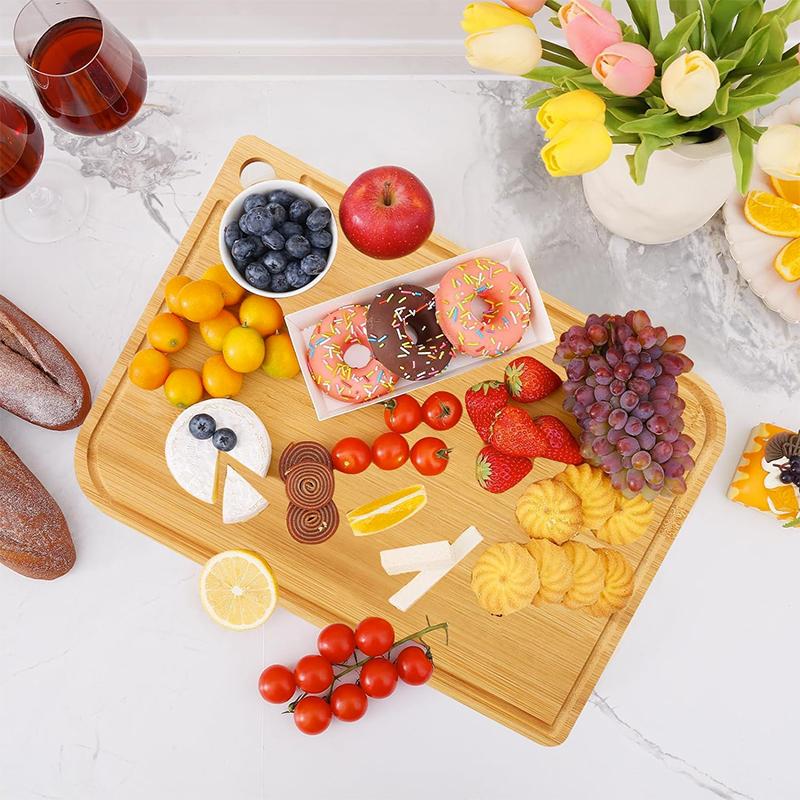 OZZYCOOK 4-Piece Oversized Bamboo Cutting Board Set