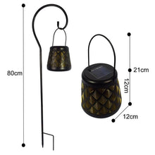 Load image into Gallery viewer, LUMIRO Iron Kettle Hollow Projection LED Solar Lanterns