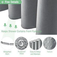 Load image into Gallery viewer, COMFEYA Waffle Weave Long Fabric Shower Curtain - Grey