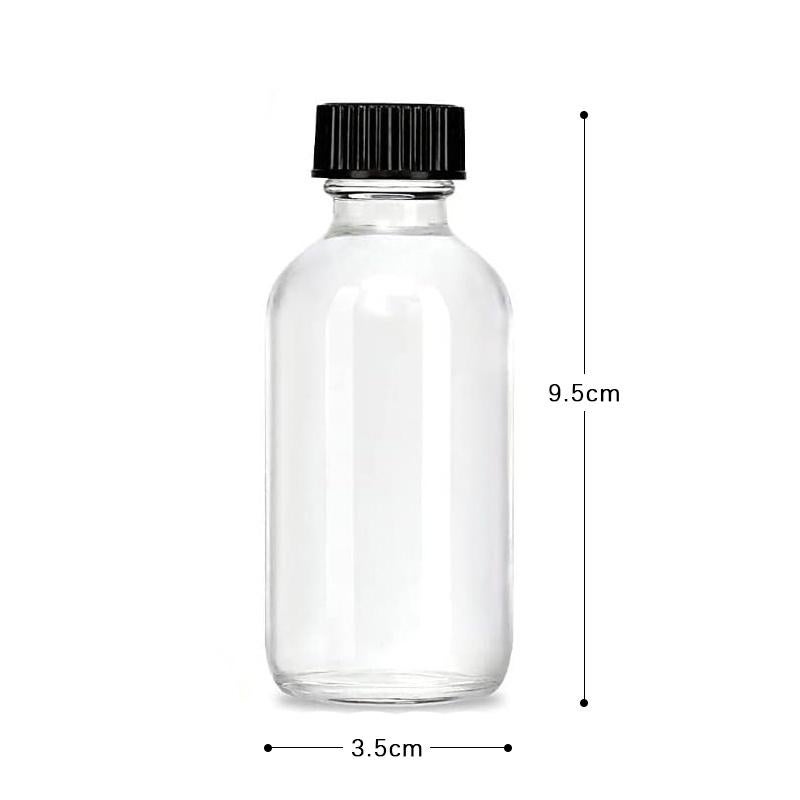 STORFEX 60ml Small Clear Glass Bottles with Lids - 12 Pack