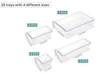 Load image into Gallery viewer, 25 Piece Clear Drawer Organiser Set