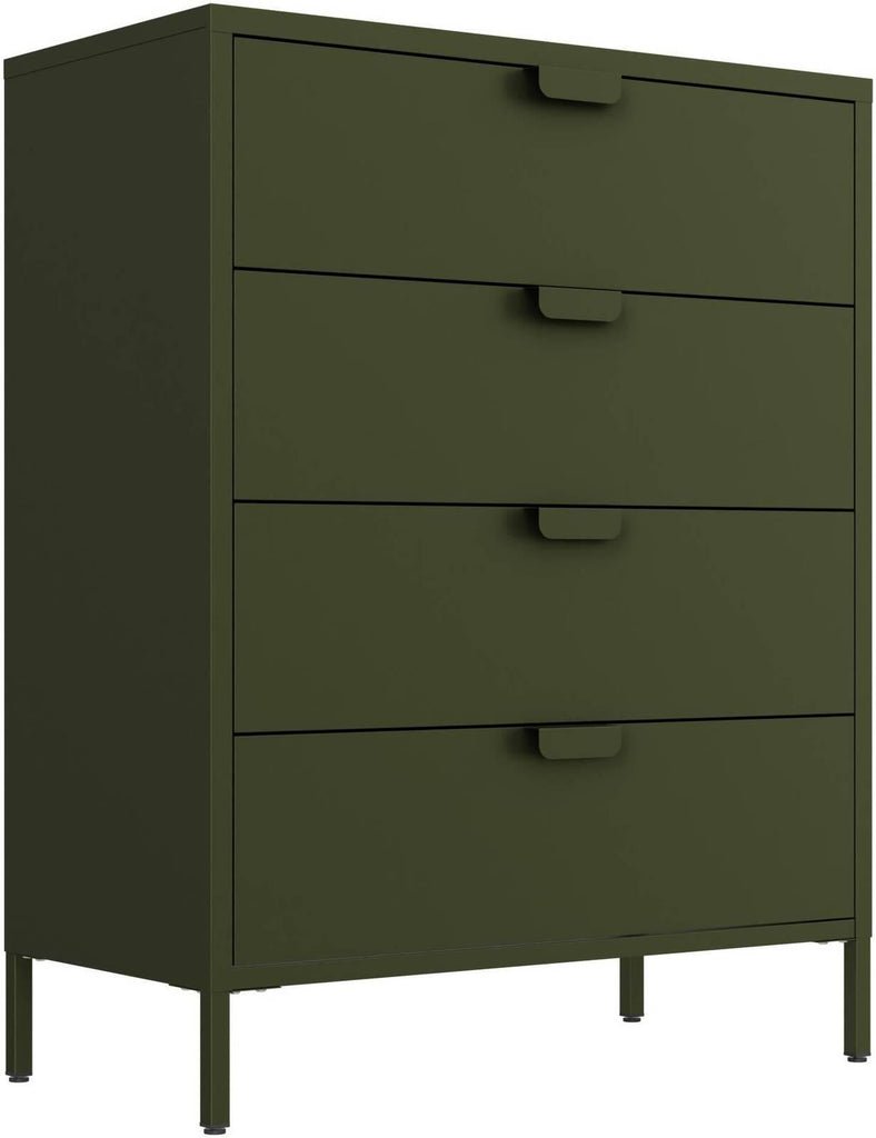 Fraser Country: Milan Metal Storage 4 Drawers - Olive Green