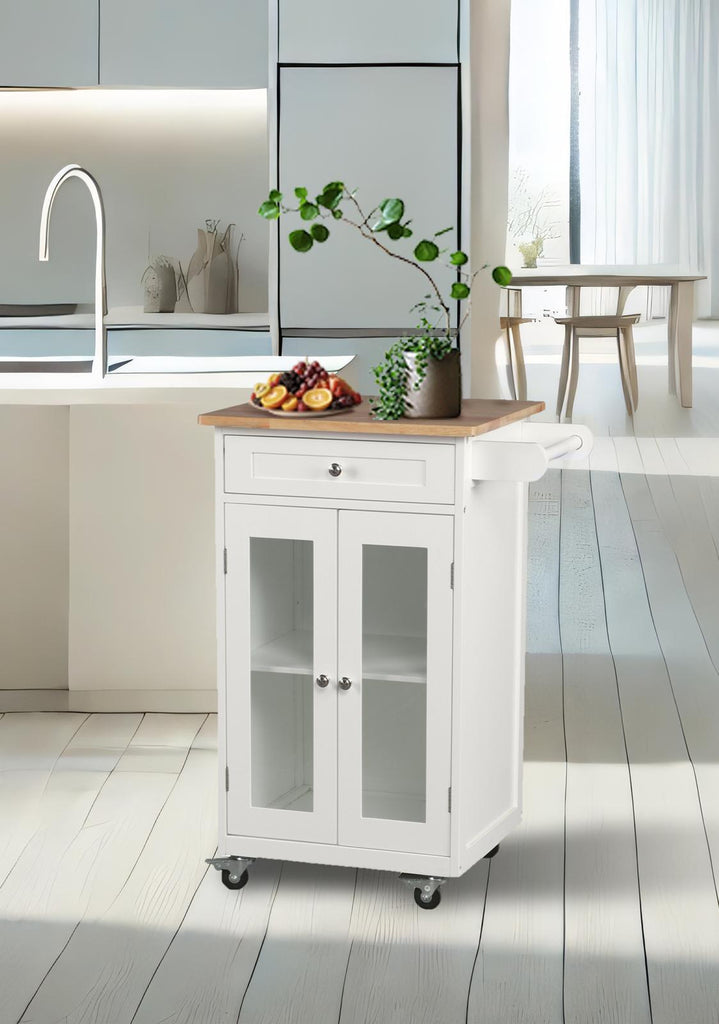 Fraser Country Wooden Kitchen Trolley with Drawer & 2 Door