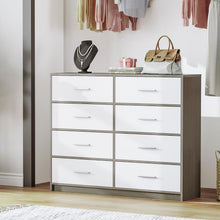 Load image into Gallery viewer, Fraser Country: Lada Home 8 Drawer Storage Dresser - Grey &amp; White With Silver Handle