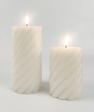 Load image into Gallery viewer, Urban Products: Swirl Chunky Pillar LED Candle - Cream