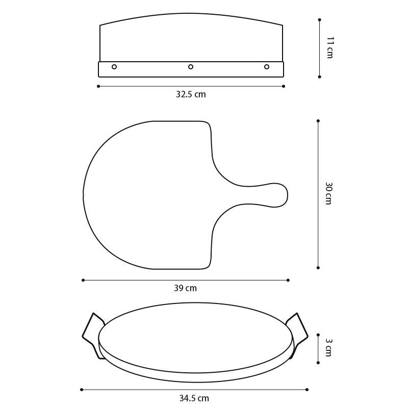 OZZYCOOK 33cm Pizza Stone for Oven and Grill with Pizza Peel
