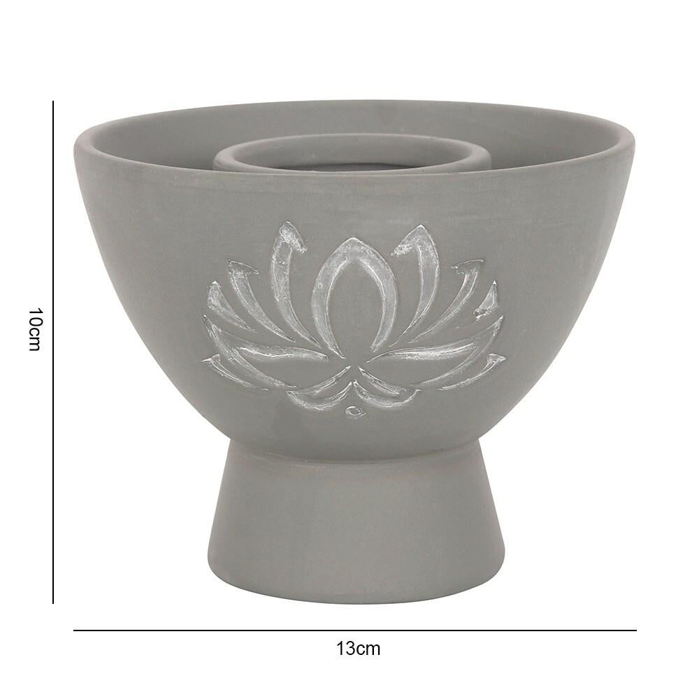 Lotus Grey Terracotta Smudge Bowl