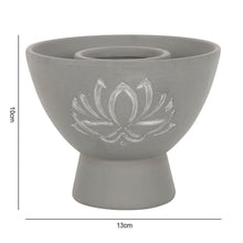 Load image into Gallery viewer, Lotus Grey Terracotta Smudge Bowl