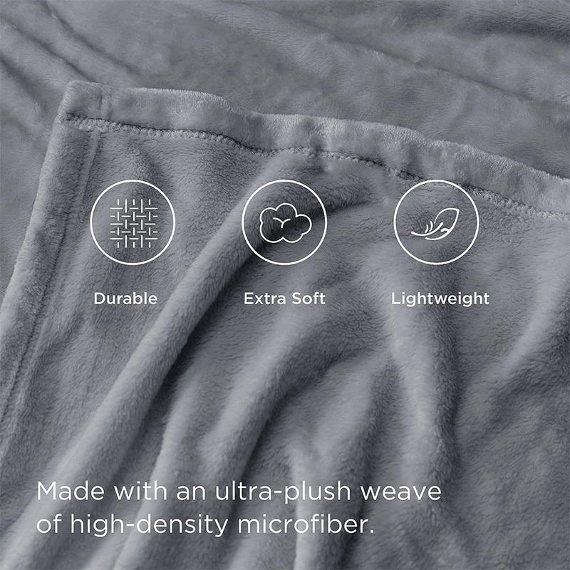 COMFEYA 180x200cm Ultra-Soft Fleece Blanket - Dark Grey